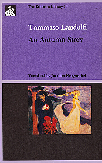 Book cover of "An Autumn Story" by Tommaso Landolfi, featuring a moody autumn tones, a surreal that reflects the gothic and existential themes of the story.