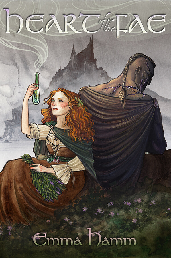 Book cover of Heart of the Fae by Emma Hamm, a dark Beauty and the Beast fae retelling.