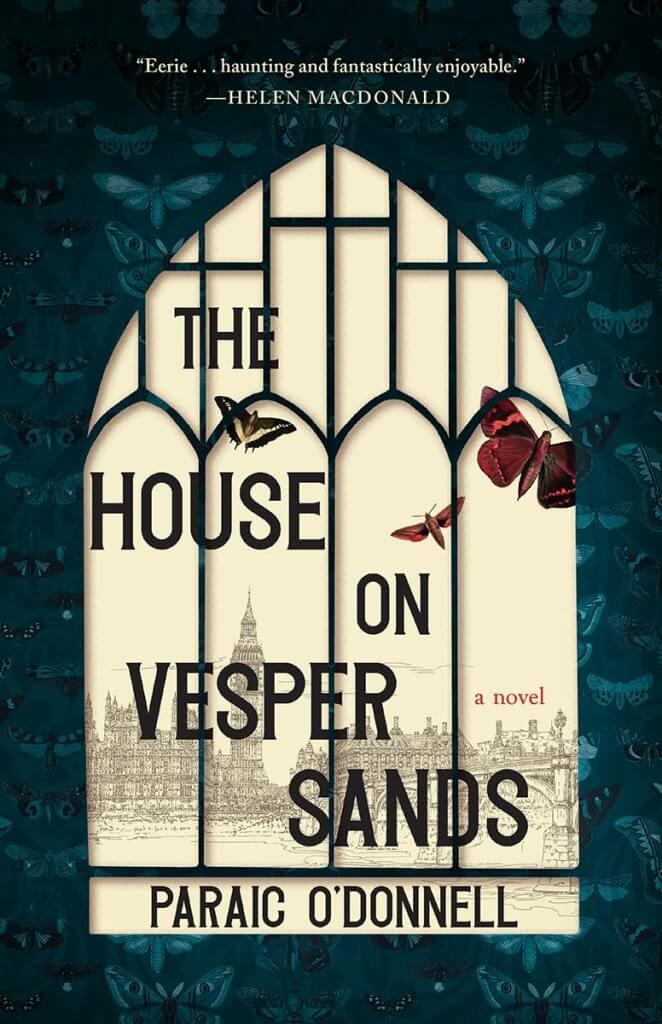 Book cover of The House on Vesper Sands with Victorian motifs